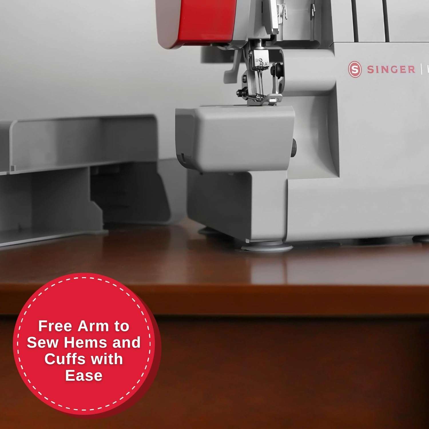 SINGER HD0450S Heavy Duty Serger - Overlock Machine with 2-3-4 Thread Capability, 1300 Stitches-Minute, 60% Larger Cutting Knife, Differential Feed, Full Metal Frame & Free Arm - 7