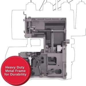 SINGER HD0450S Heavy Duty Serger - Overlock Machine with 2-3-4 Thread Capability, 1300 Stitches-Minute, 60% Larger Cutting Knife, Differential Feed, Full Metal Frame & Free Arm - 8