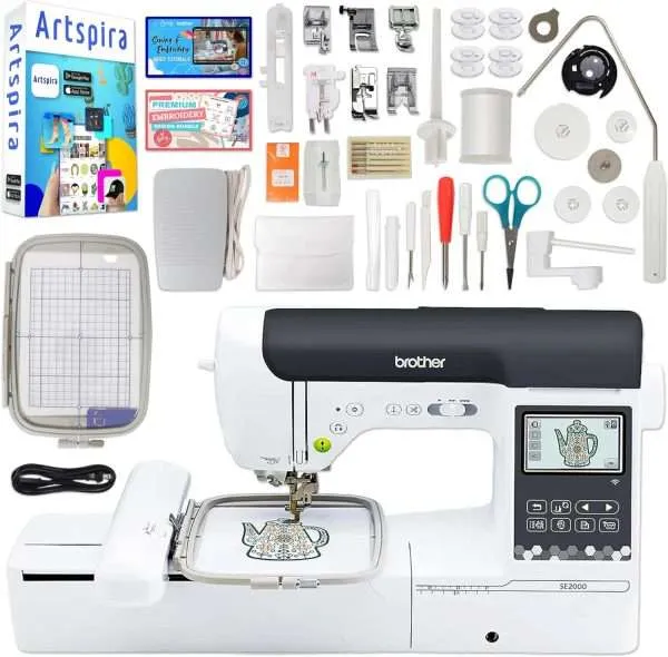 Brother SE2000 5" x 7" Combo Embroidery & Sewing Machine with 40+ Accessories