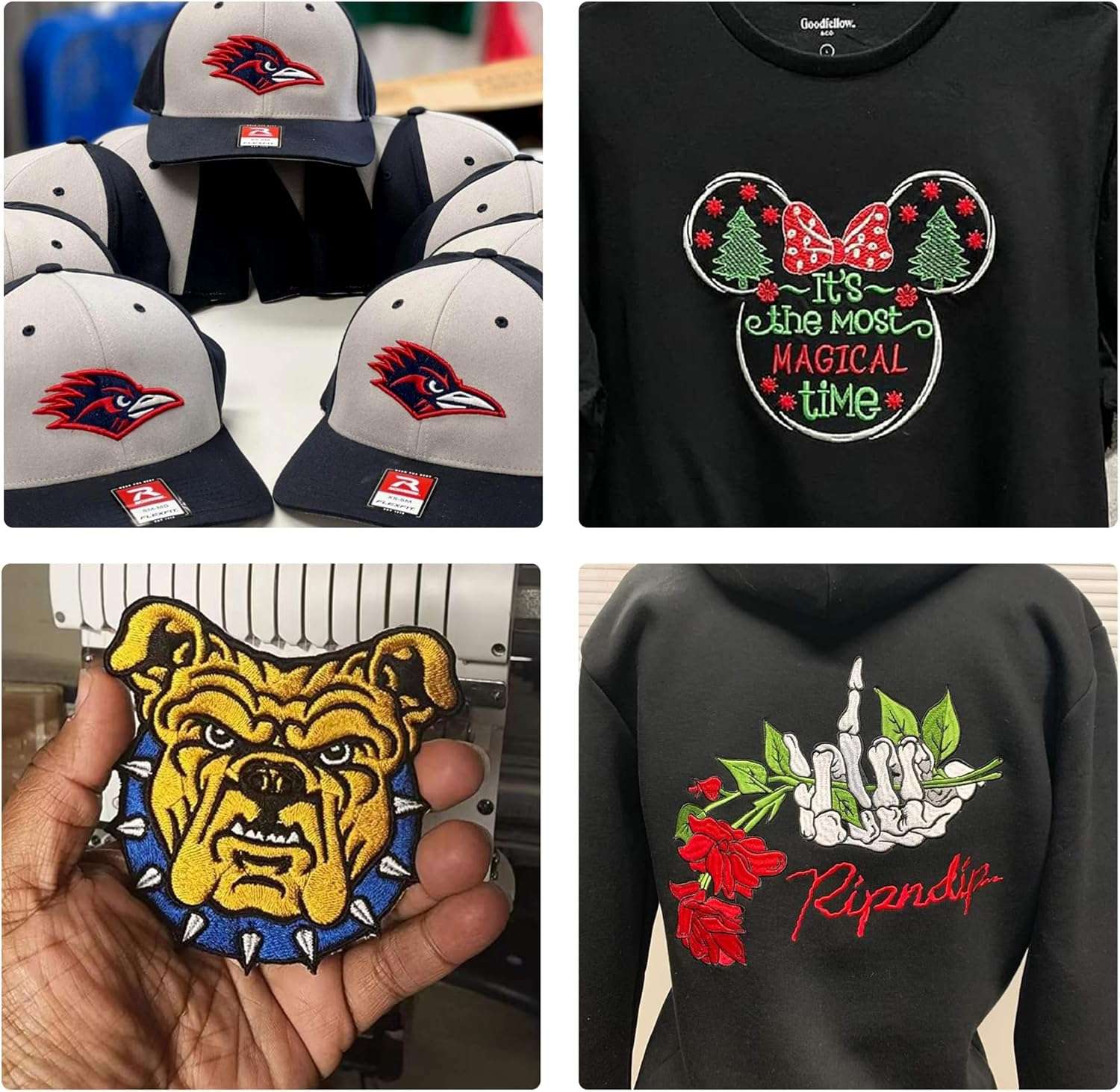 Poolin Embroidery Machine 15 Needles 14x20 inch Area, Full Metal Body 1200spm Auto Color Change & Thread Trimming, WiFi Design Upload, for Cap Hoodie T-Shirt Jacket Pants - 6