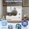 Portable , Kit, 12 Stitch Patterns Built In, Versatile 2 Speed Foot Pedal, Great for Beginners, Adults, Home Use Blue and White S3 4