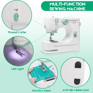 Sewing Machine for Beginners with 12 Built-in Stitches, 6 Included Feet, Portable Sewing Machine with Foot Pedal, High-Low Speeds - 7