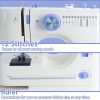 Sewing Machine for Beginners with 20 Pcs Fabric and 32 Pcs Sewing Threads Kit,Portable Sewing Machine with 12 Built-in Stitches,2 Speed(High-Low Speeds) - White Blue