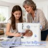 Sewing Machine for Beginners with 20Pcs Fabric & 32Pcs Sewing Threads Kit,Portable Sewing Machine with 12 Built-in Stitches & 2 Speed(High-Low Speeds) - Blue - 2