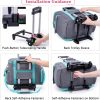 AMOIGEE Rolling Sewing Machine Case with Wheels – Sewing Machine Bag with Detachable Wheels Frame, Trolley Tote with Removable Padding - 4