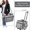 CAB55 Rolling Sewing Machine Case, Detachable Rolling Sewing Machine Carrying Case on Wheels, Trolley Tote Bag with Removable Bottom Wooden Board - 3