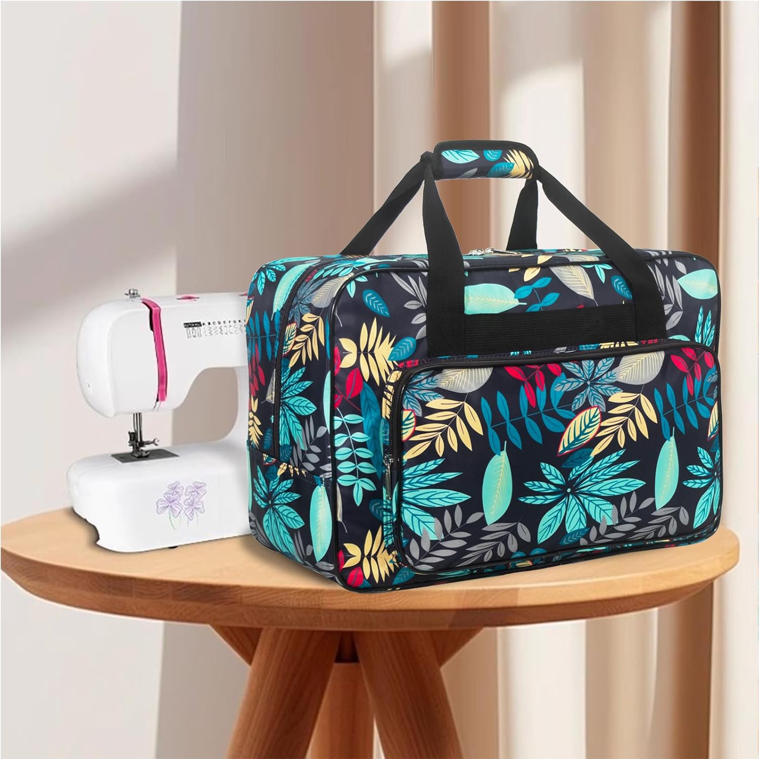 Sewing Machine Carrying Case，Sewing Machine Carrying Case Tote Bag，Universal Tote Storage Bag with Pockets and Handles, Suitable for Most Standard Singer, Janome - 2