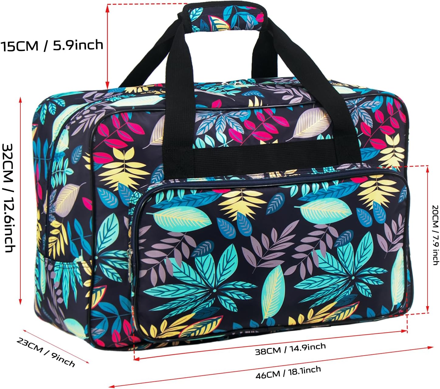 Sewing Machine Carrying Case，Sewing Machine Carrying Case Tote Bag，Universal Tote Storage Bag with Pockets and Handles, Suitable for Most Standard Singer, Janome - 3