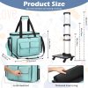 Sewing Machine Case with Wheels - Rolling Sewing Machine Tote with Removable Bottom Pad & Multiple Storage Pockets, Compatible with Singer & Brother (Teal) - 3
