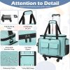 Sewing Machine Case with Wheels - Rolling Sewing Machine Tote with Removable Bottom Pad & Multiple Storage Pockets, Compatible with Singer & Brother (Teal) - 5