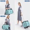 Sewing Machine Case with Wheels - Rolling Sewing Machine Tote with Removable Bottom Pad & Multiple Storage Pockets, Compatible with Singer & Brother (Teal) - 6