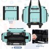 Sewing Machine Case with Wheels - Rolling Sewing Machine Tote with Removable Bottom Pad & Multiple Storage Pockets, Compatible with Singer & Brother (Teal) - 7
