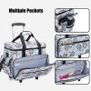 Teamoy with Wheels, Rolling Tote with Wheels and Bottom Wooden Pad, Compatible with Singer, Brother 3