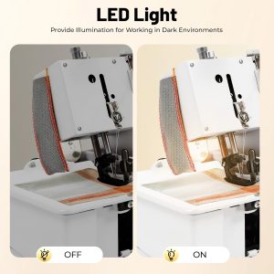 4-Thread Overlock Sewing Machine, 1200SPM Serger Sewing Machine with Adjustable Stitch, 100W Industrial Overlock SewingMachine for Home & Professional Use, 100W Power (110V) - 5