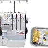Bernette B48 Funlock Serger Coverstitch Sewing Machine - 23 Stitch Options LED Light Threader 1300SPM - Heavy Duty Overlocker Kit for Quilting Beginners Accessories & Tools Included - 1