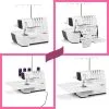 Sewing Machine Adjustable Stitch Length, 1300SPM, LED Light, 5 Thread Options, Presser Foot Adjustment Scissors, Rotary Cutter, Threads Bundle, Cutting Mat 2