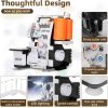Pro Serger Sewing Machine, Machine with 3 4 Stitch Capability, Overlocker Sewing Machine with LED Light，12 Stitch Patterns 3