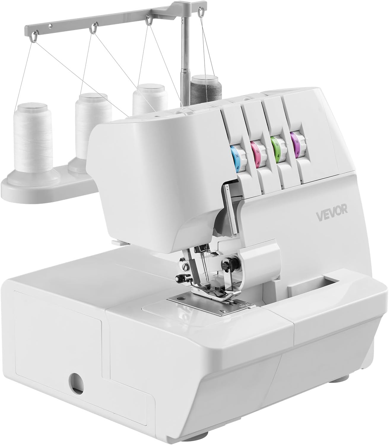 VEVOR Serger Overlock Sewing Machine, 1250 Stitches Per Minute, 2-3-4 Thread Capability, 0.7-2 Adjustable Differential Feed, with Free Arm and LED Light, Sewing Machine - 9