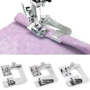3 Sizes Wide Rolled Hem Pressure Foot Sewing Machine Presser Foot Hemmer Foot Set 1/2 Inch, 3/4 Inch, 1 Inch for Brother Singer and Other Low Shank Sewing Machine