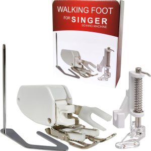 Open Toe Even Feed Walking Foot W-Guide for Brother Sewing Machine Quilting and Sewing Stitch Through Multiple Layers Bonus Free Motion Quilting Darning Embroidery Presser Foot - 1