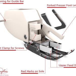 Open Toe Walking Foot with Guide – Compatible with Brother Sewing Machine, 7mm Low Shank Attachment, Bonus 1-4 Inch Quilting Foot - 3