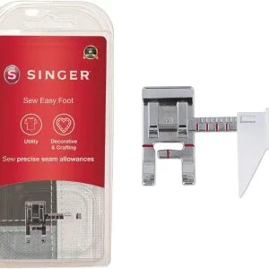 SINGER Sew Easy Presser Foot | Adjustable Guide for Precision Seam Allowances | Perfect for Topstitching and Straight Line Sewing | Compatible with Low-Shank Sewing Machines