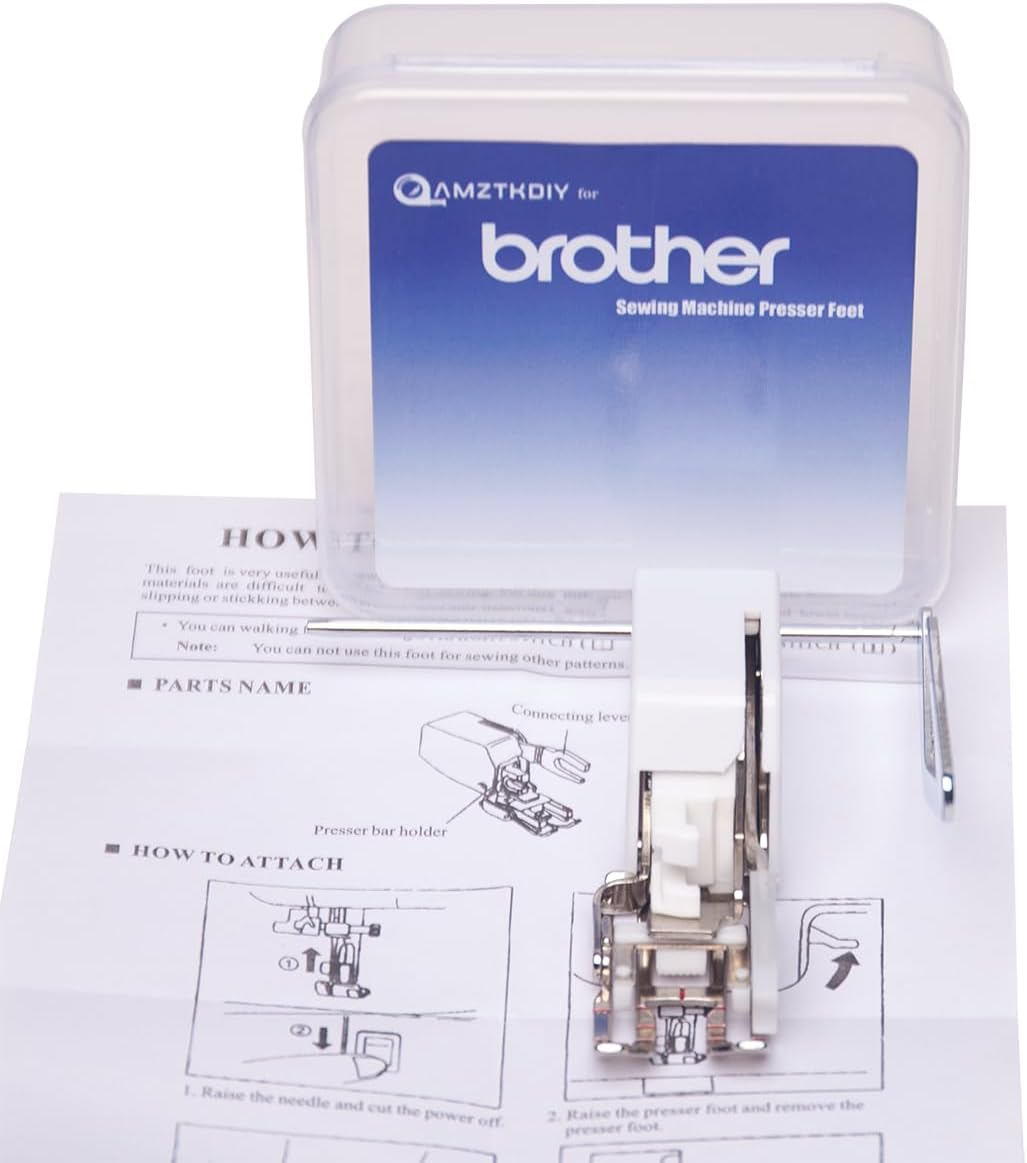 Walking Foot Presser Foot– Precision Sewing Attachment W-Guide for Brother Sewing Machines Even Feeding Quilting and Sewing - 2