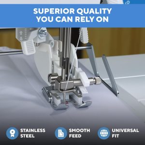 Walking Foot for Brother Sewing Machine – Heavy Duty Even Feed Foot for Quilting, Thick Fabrics & Leather – Perfect for Quilters, DIY Enthusiasts & Professional Tailors -White - 4