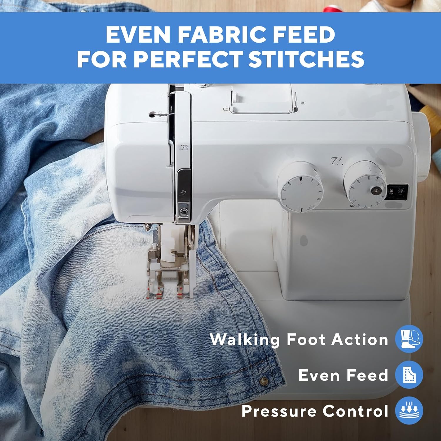 【2025 Upgrade Edition】 Universal Walking Foot Sewing Machine Presser Foot,Fits Brother, Singer, Janome & All Low Shank Models,Professional Quilting & Thick Fabric Handling,for Home Sewers & Quilters - 2