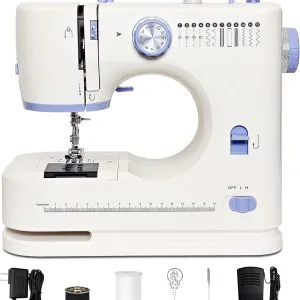 Beginner-Friendly Mini Sewing Machine with 12 Built-in Stitches, Sewing Machine with Foot Pedal, Portable, High-Low Speeds, Perfect for Sewing Enthusiasts