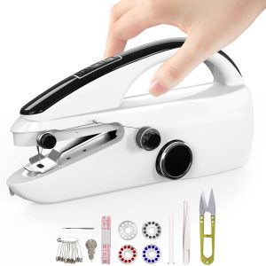 Handheld Sewing Machine,Two dear,Mini sewing machine,Easy to Use and Fast Stitch Suitable for Clothes,Fabrics, DIY Home Travel Electric Handheld Sewing Machine.Black - 1