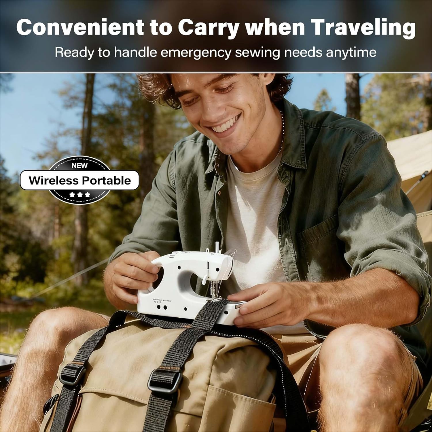 Portable Cordless Handheld Sewing Machine, 2 Modes for Two-Thread Stitching. Ideal Sewing Machine for Beginners. Mini for Home, Travel, DIY, Mending - 3