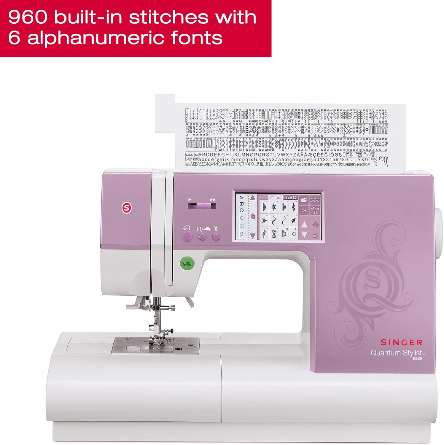 SINGER Quantum Stylist 9985 Computerized Sewing & Quilting Machine with Accessory Kit - 1,000+ Stitch Applications, Mirror Imaging, Built-In Needle Threader, LCD Touch Screen & Full Metal frame - 3