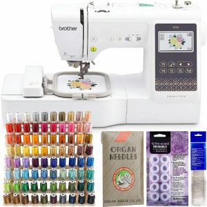 Brother SE700 Sewing and Embroidery Machine with Hoop Area - Touchscreen, USB Port, and Wireless Connectivity - 135 Built-in Designs & 103 Stitches Bundle with Sewing Accessories - 1