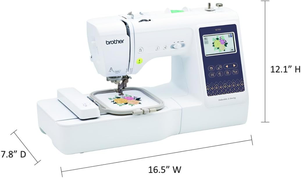 Brother SE700 Sewing and Embroidery Machine with Hoop Area - Touchscreen, USB Port, and Wireless Connectivity - 135 Built-in Designs & 103 Stitches Bundle with Sewing Accessories - 6