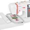 PooLin EOC03 Embroidery Machine 4x4 & 4x9.25 Embroidery Area for Beginners, Easy Operation System, 130 Built-in Designs, 8 Fonts, WiFi Design Transfer, Home DIY Embroidery Machine - 1