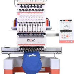 Poolin EOM 15-Needle Commercial Embroidery Machine,14.2x9.5 Large Embroidery Area for Small Business – Built for Hats, Caps & Daily Orders, Auto Color Change & Trim,WiFi-USB Design Transfer - 1