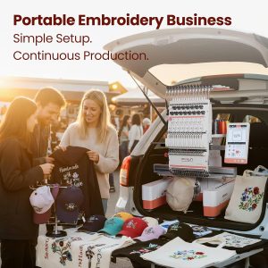 Poolin EOM 15-Needle Commercial Embroidery Machine,14.2x9.5 Large Embroidery Area for Small Business – Built for Hats, Caps & Daily Orders, Auto Color Change & Trim,WiFi-USB Design Transfer - 6