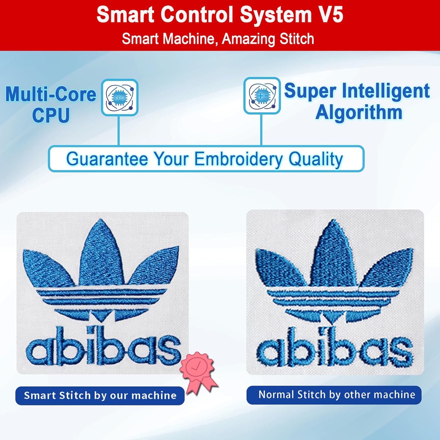 Smartstitch S-1501 Commercial Embroidery Machine with 15 Needles,14x20 Embroidery Area,1200SPM Max Speed,12 Touch Screen, Wifi available, capable of embroidering on 3D Caps, Flat, T-shirt - 6