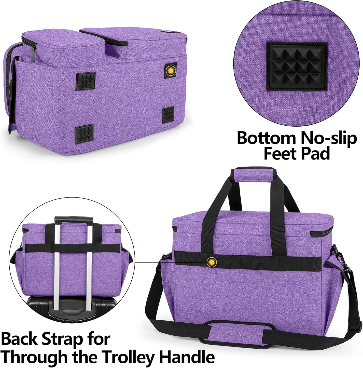 CURMIO Sewing Machine Case, Universal Travel Bag Compatible for Singer, Brother, Janome and most standard sewing machines, Purple(Bag Only) - Image 6