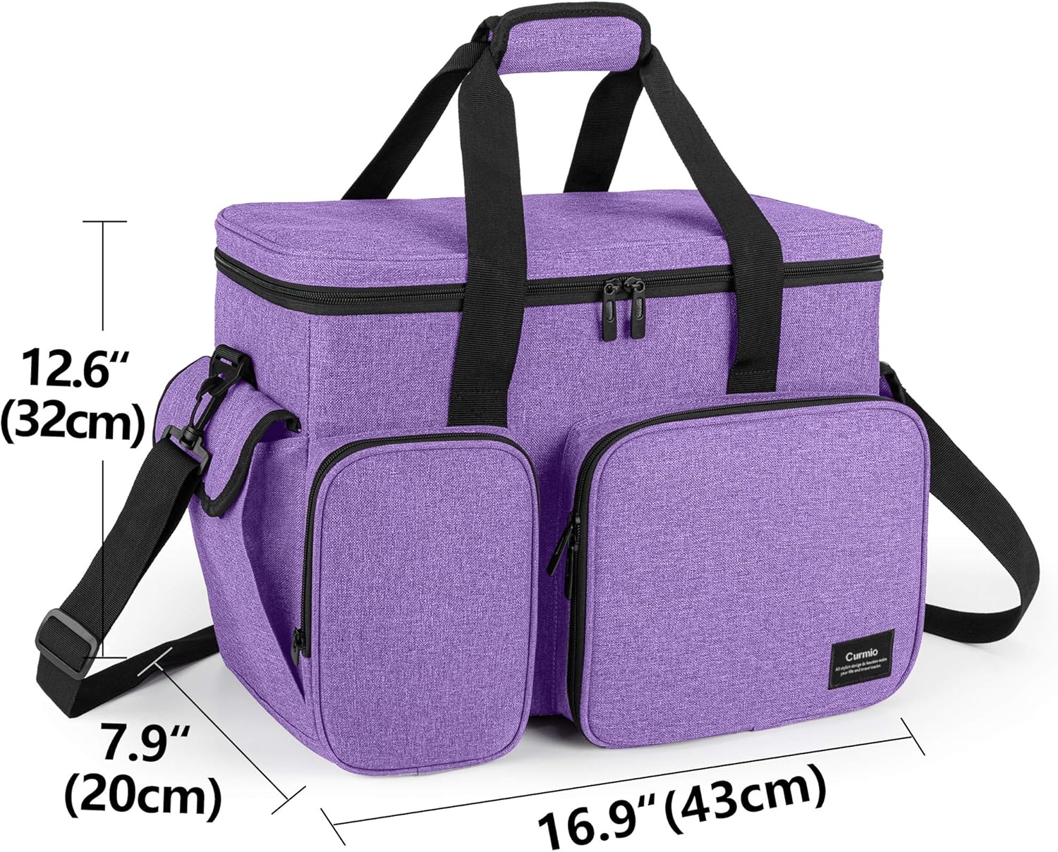CURMIO Sewing Machine Case, Universal Travel Bag Compatible for Singer, Brother, Janome and most standard sewing machines, Purple(Bag Only) - Image 4