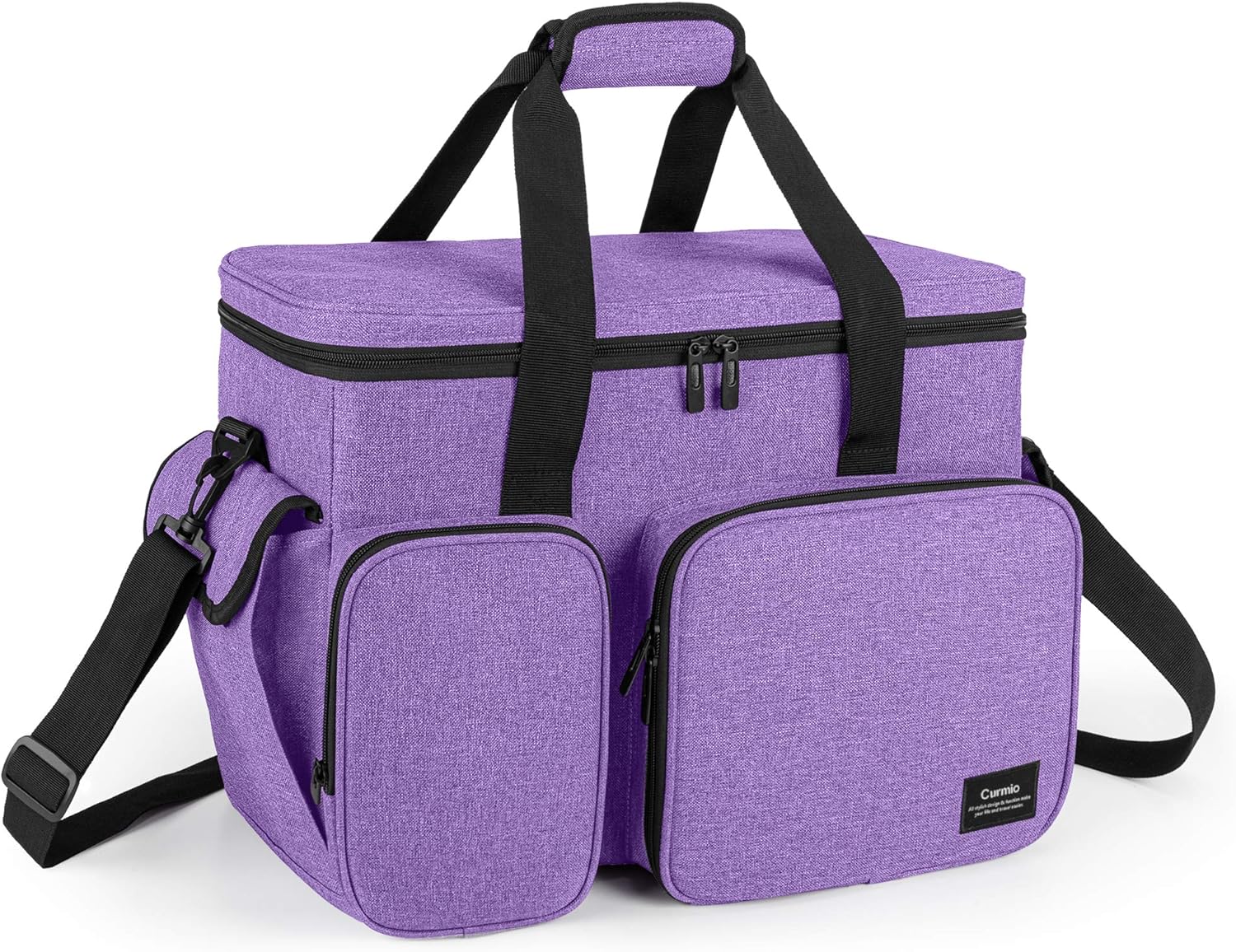 CURMIO Sewing Machine Case, Universal Travel Bag Compatible for Singer, Brother, Janome and most standard sewing machines, Purple(Bag Only) - Image 2