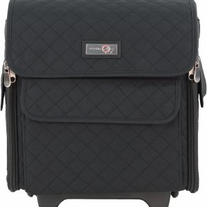 Everything Mary Rolling Serger Machine Tote – Black Quilted Carrying Case for Overlock Machines – Compatible with Brother, Singer & Juki – Sewing Thread & Supplies Organizer - 1