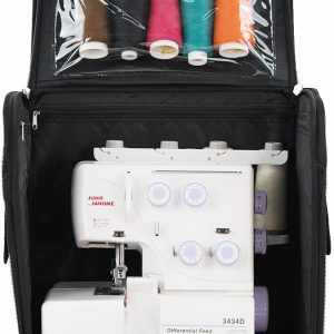 Alternative view of Everything Mary Rolling Serger Machine Tote – Black Quilted Carrying Case for Overlock Machines – Compatible with Brother, Singer & Juki – Sewing Thread & Supplies Organizer