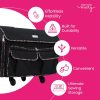 Everything Mary XXL Rolling Sewing Machine Case – Black Floral Wheeled Craft Bag – Compatible with Large Brother & Singer Machines – Durable Travel Storage Tote