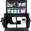 Everything Mary Case – Black Floral Wheeled Craft Bag – Compatible with Large Brother & Singer Machines – Durable Travel Storage Tote – 6