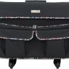 Everything Mary XXL Rolling Sewing Machine Case – Black Floral Wheeled Craft Bag – Compatible with Large Brother & Singer Machines – Durable Travel Storage Tote
