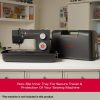 SINGER Black Universal Hard Carrying Case for Sewing Machine, Compatible with Most Standard Free-Arm Portable Sewing Machines, Non-Slip Inner Tray, Convenience & Sturdy protection for Easy Storage