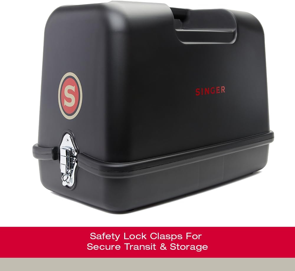 SINGER Black Universal Hard Carrying Case for Sewing Machine, Compatible with Most Standard Free-Arm Portable Sewing Machines, Non-Slip Inner Tray, Convenience & Sturdy protection for Easy Storage - Image 5