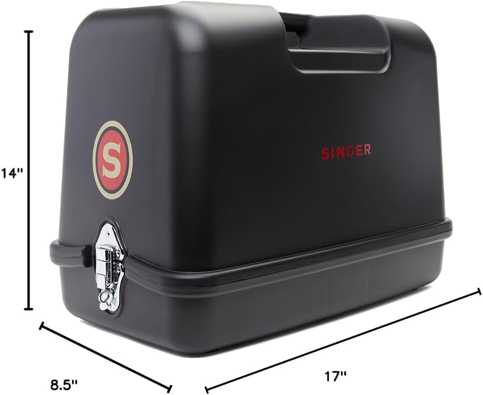 SINGER Black Universal Hard Carrying Case for Sewing Machine, Compatible with Most Standard Free-Arm Portable Sewing Machines, Non-Slip Inner Tray, Convenience & Sturdy protection for Easy Storage - Image 4
